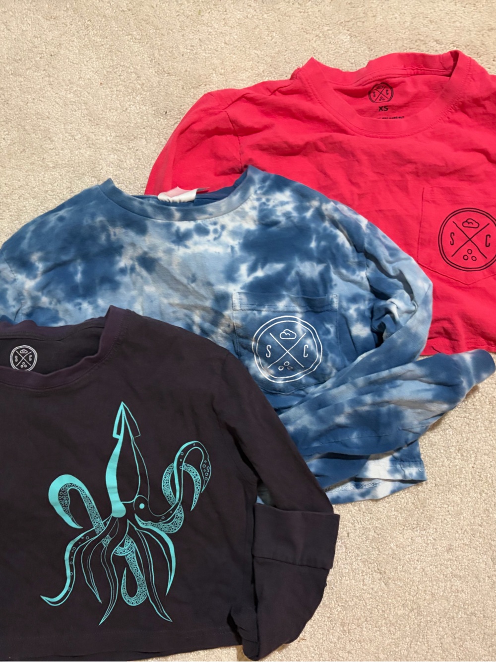 Sand Cloud Cropped Long Sleeve Women’s Shirts, XS, Lot of 3 - Picture 2 of 12